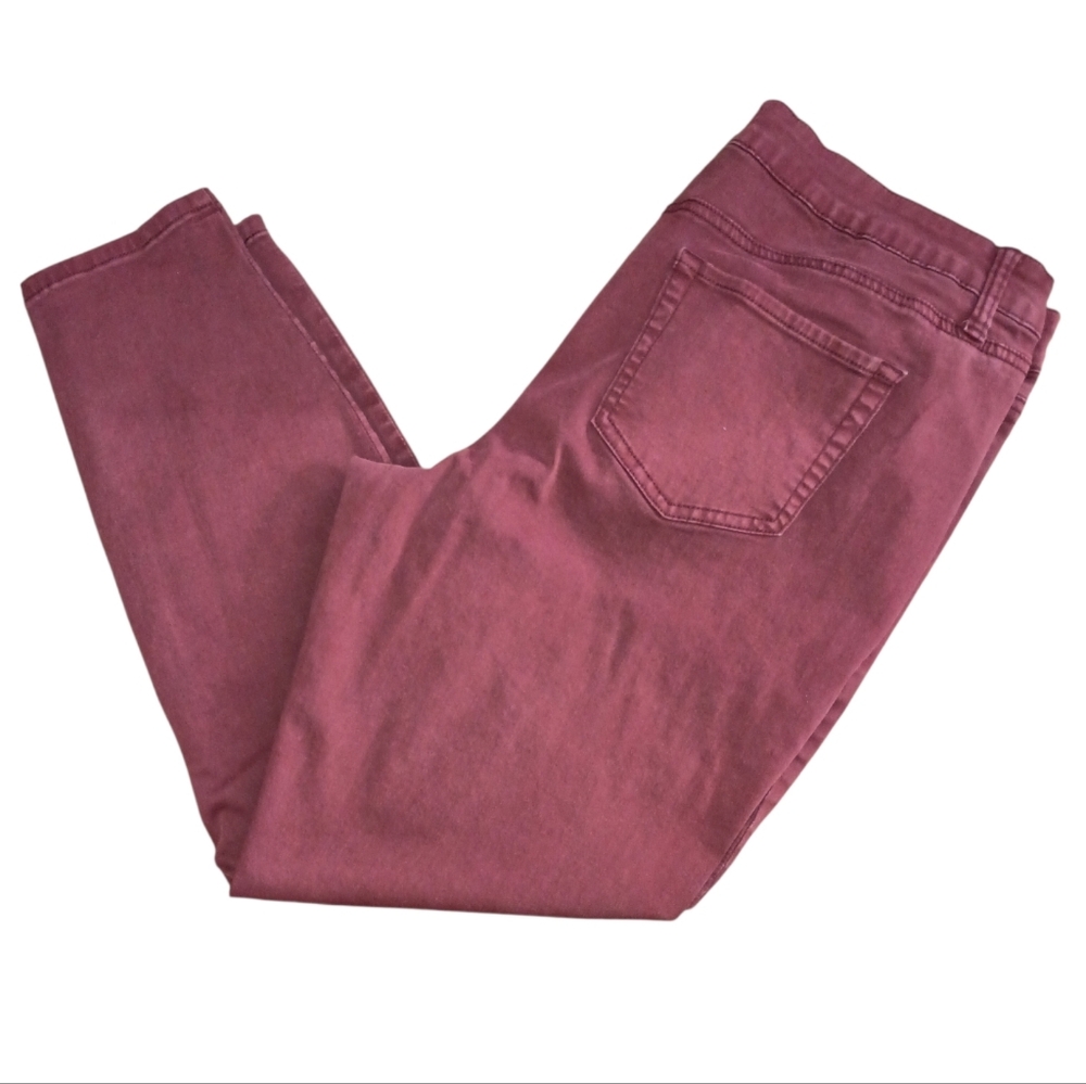 M Jeans By Maurice's Burgundy High-rise Jeggings Size XL Short